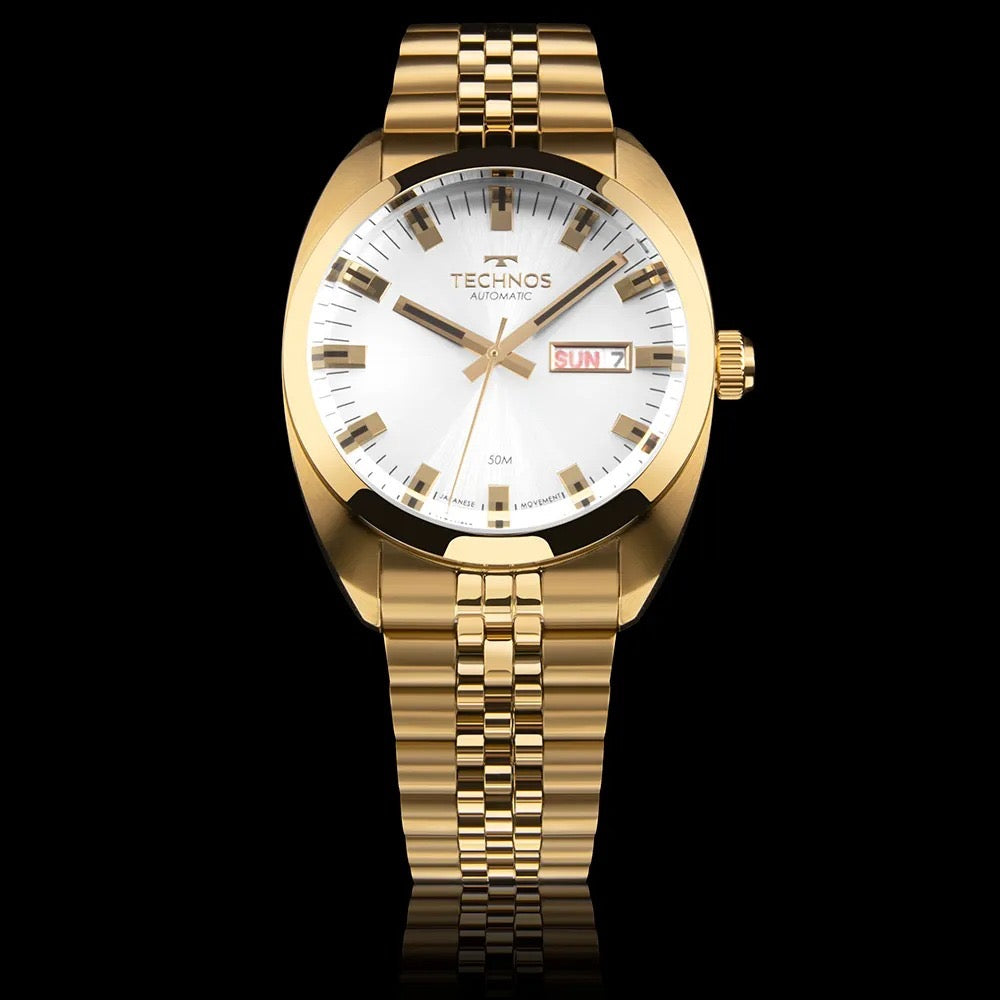 Relógio Technos Masculino Day-Date Automatico Dourado - 8205ON/1K