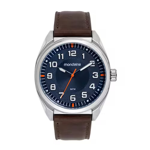 Relógio Mondaine Masculino Prata Casual – Pulseira Couro Fecho Fivela - Referência: 99809G0MVNH1