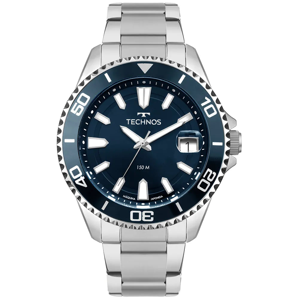 Relógio Technos Casual | Coleção Acqua: O Performance Diver Prata - Referência: 2415EK/1A