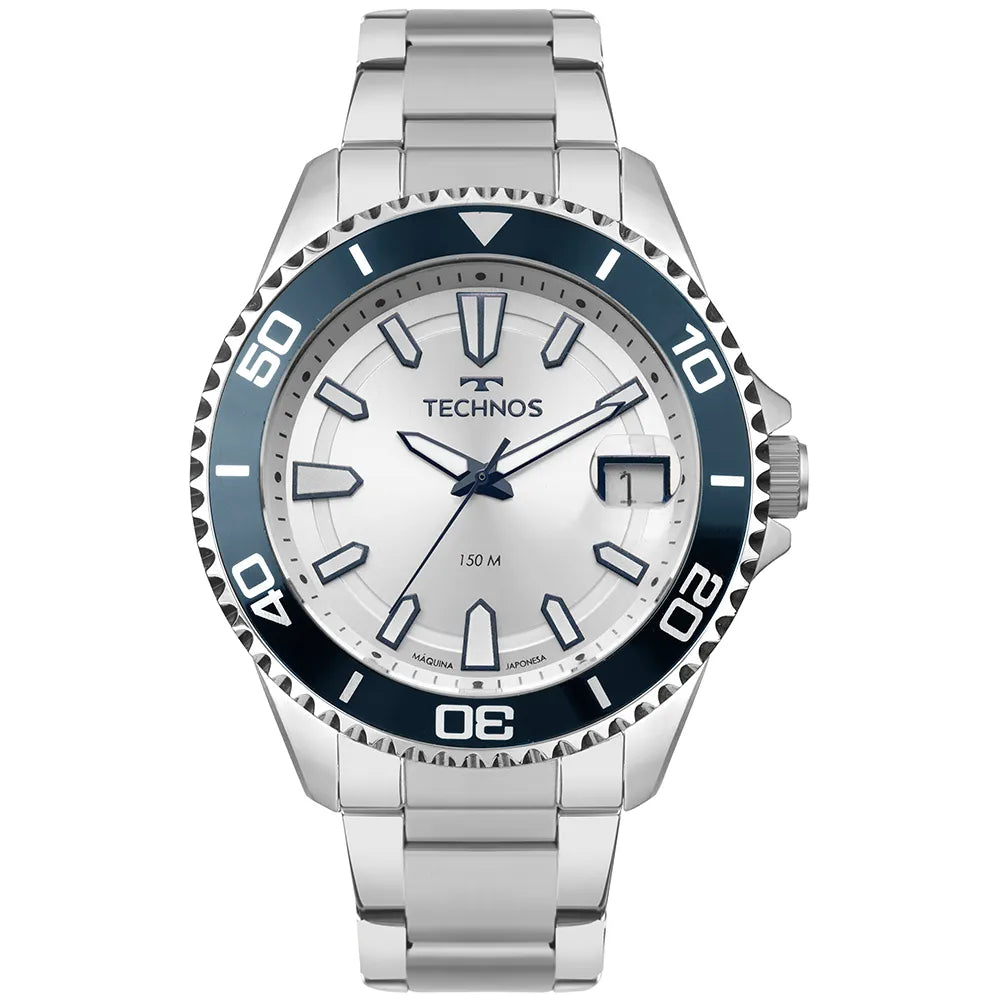 Relógio Technos Casual | Coleção Acqua: O Performance Diver Prata - Referência: 2415EK/1K
