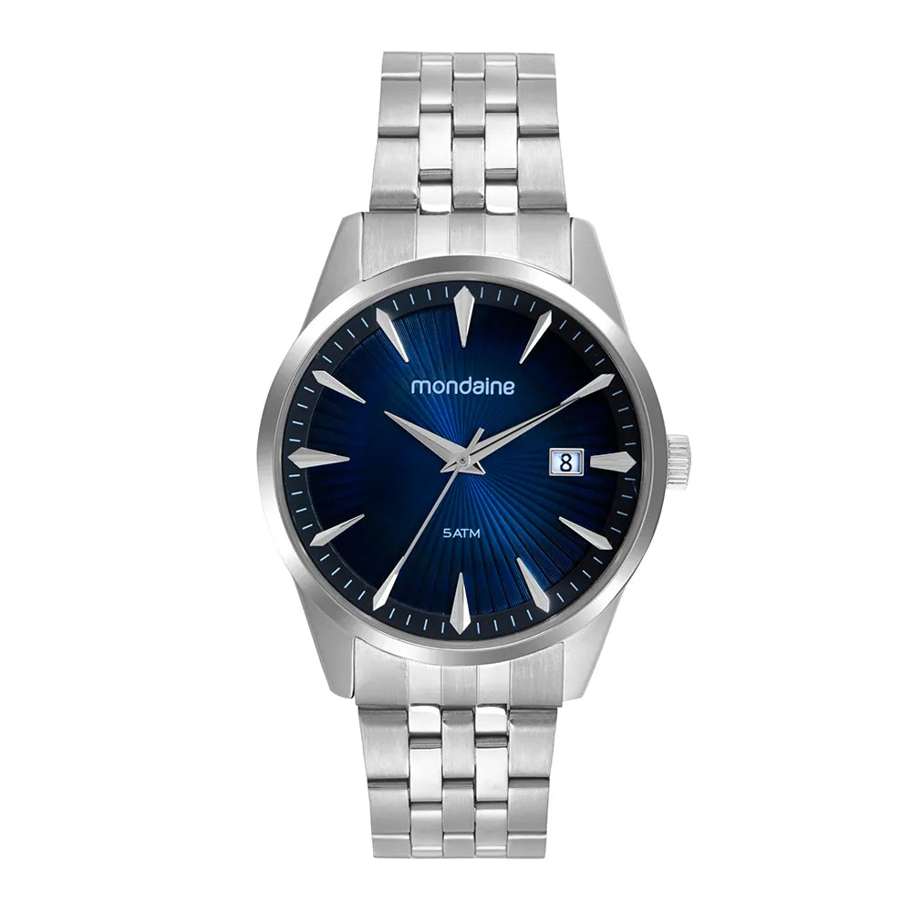 Relógio Mondaine Masculino Mostrador Texturizado Degradê Prata - 32763G0MVNE2