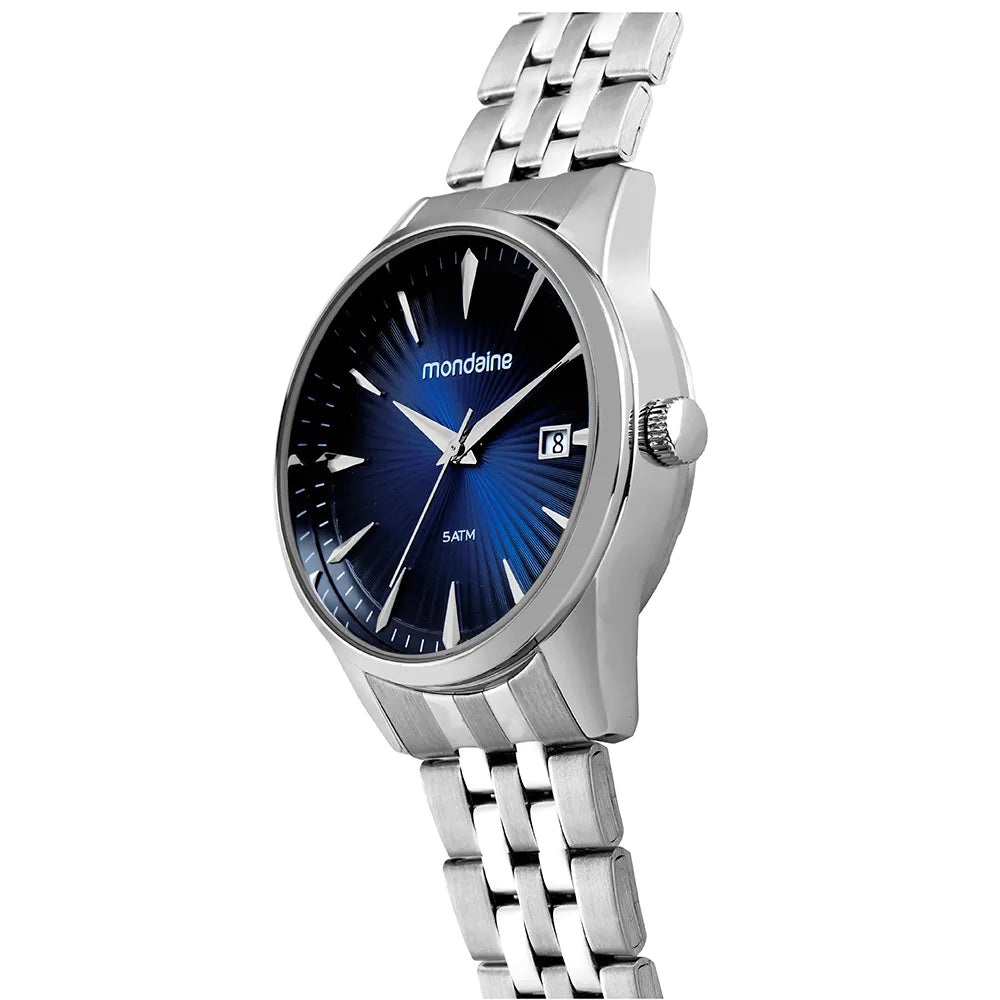 Relógio Mondaine Masculino Mostrador Texturizado Degradê Prata - 32763G0MVNE2