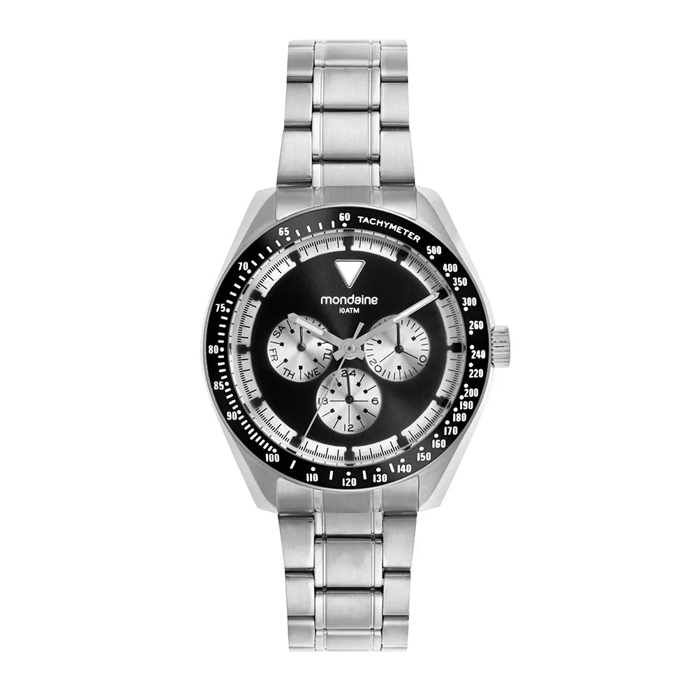 Relógio Mondaine Masculino Aço Multifunção Prata – Ref. 32854G0MVNA2
