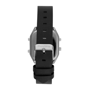 Relógio Mondaine Masculino Quadrado Prata Anadigi – Couro - Ref: 32900G0MVNO3