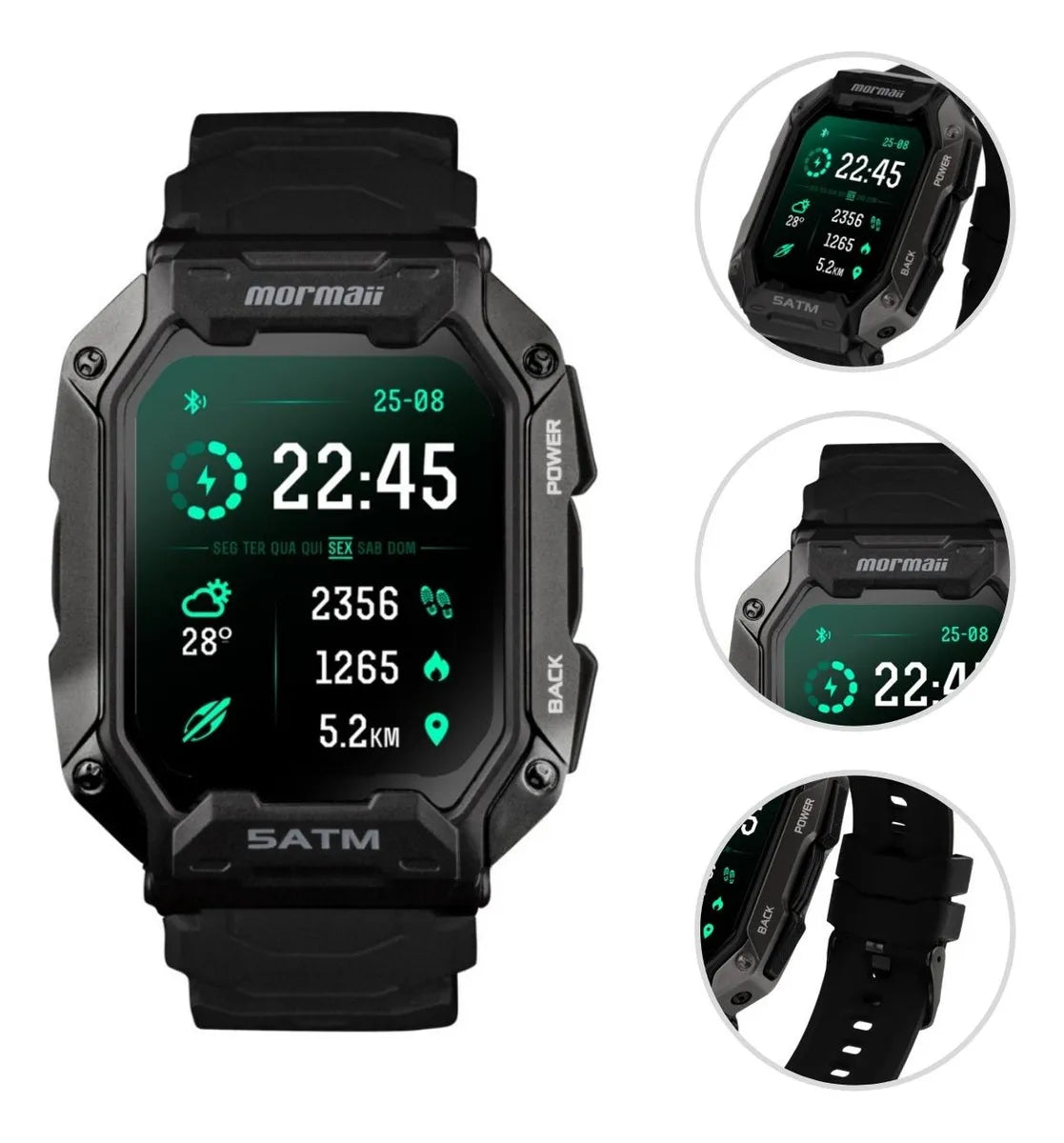 Relógio Smartwatch Mormaii Force Preto - MOFORCEAA/8P