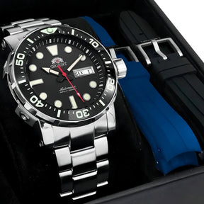 Relogio Orient Poseidon Automático Preto/Azul Driver - NH3SS003D1SX