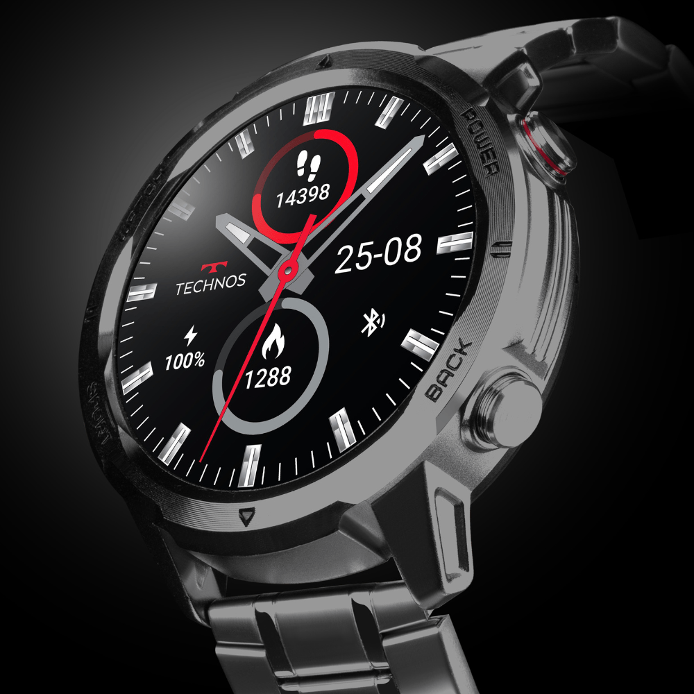 Smartwatch Technos Connect Sports Call Preto TSPORTSCAB/6F