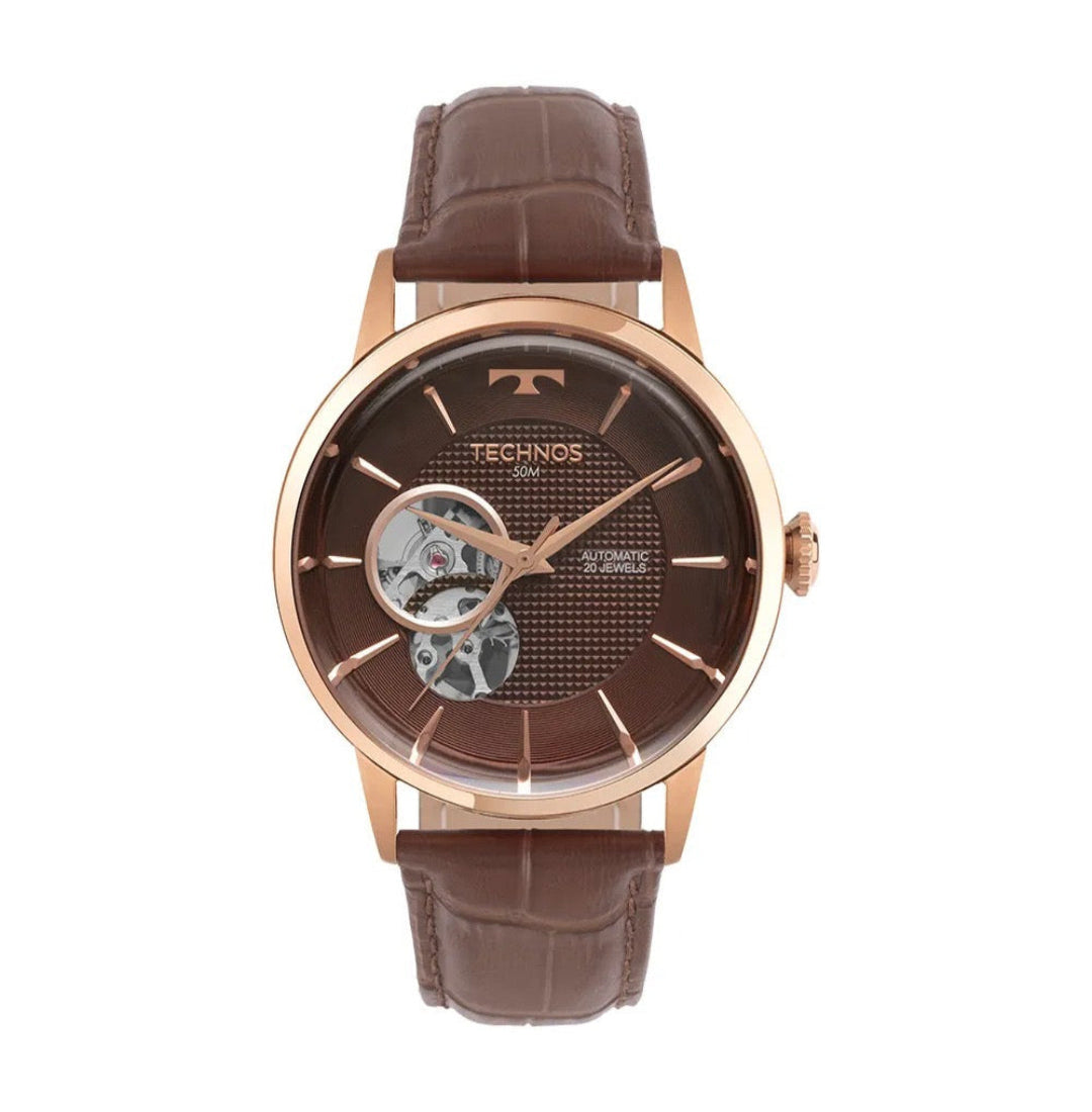 Relógio Technos Masculino Automatico Rosé - Open Heart - G3265AW/0M