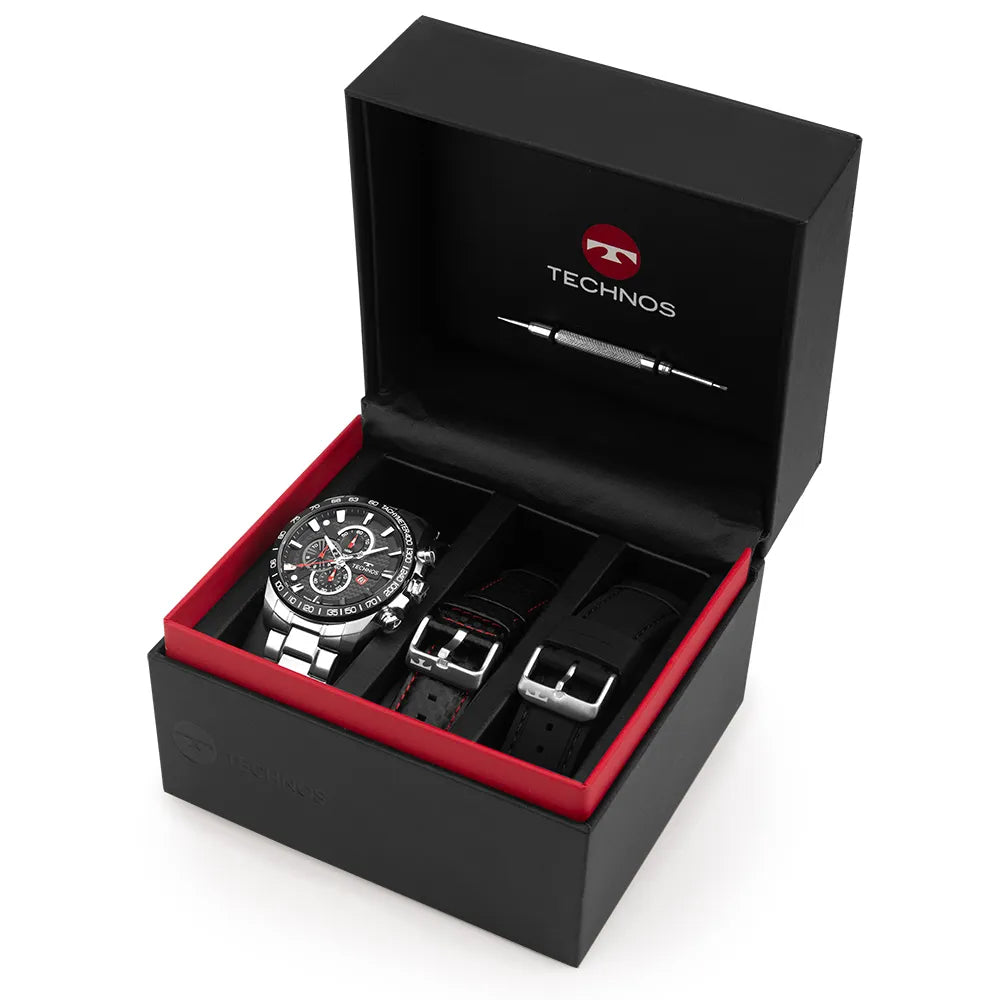 Relógio Technos Masculino Carbon Prata - Referência: OS1ABS/T1P