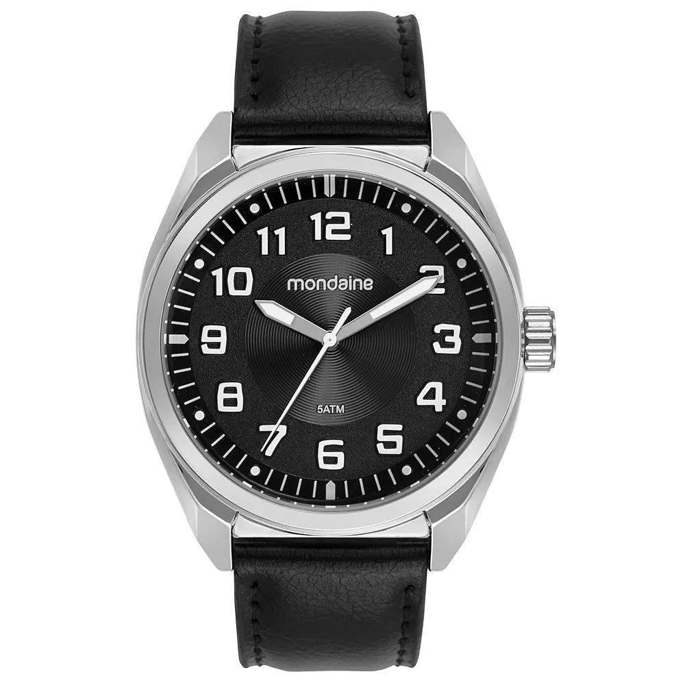 Relógio Mondaine Masculino Prata Casual – Pulseira Couro Fecho Fivela Referência: 99809G0MVNH2