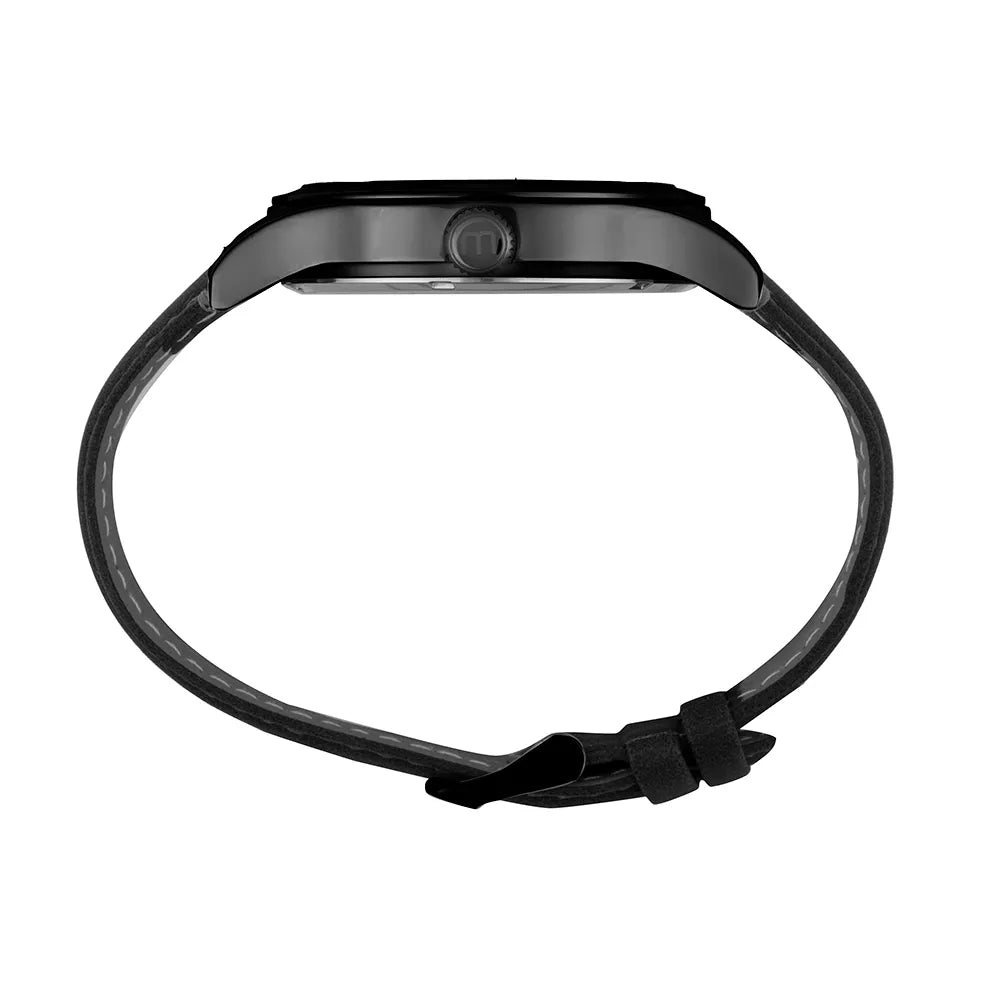 Relógio Mondaine Masculino Todo em Preto Couro Referência: 99827GPMVPH1