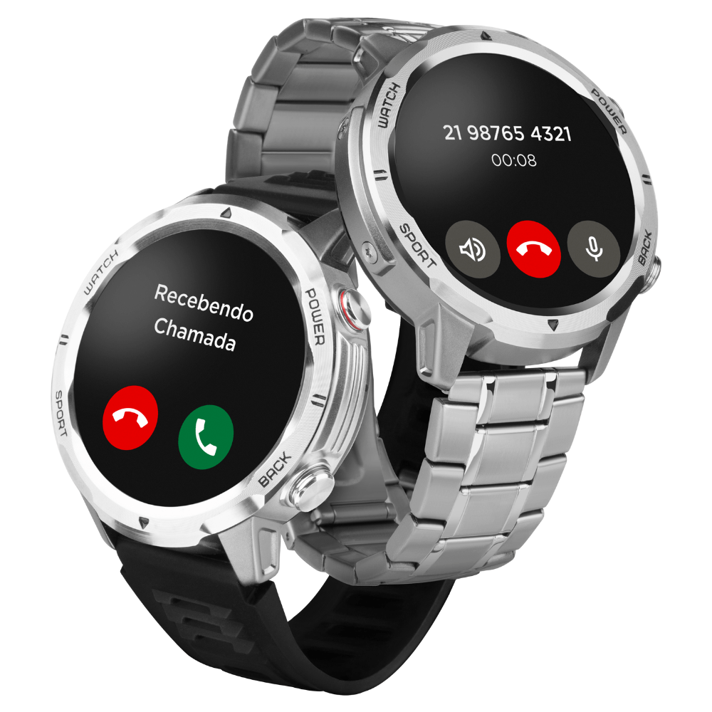 Smartwatch Technos Connect Sports Call Prata TSPORTSCAA/6K