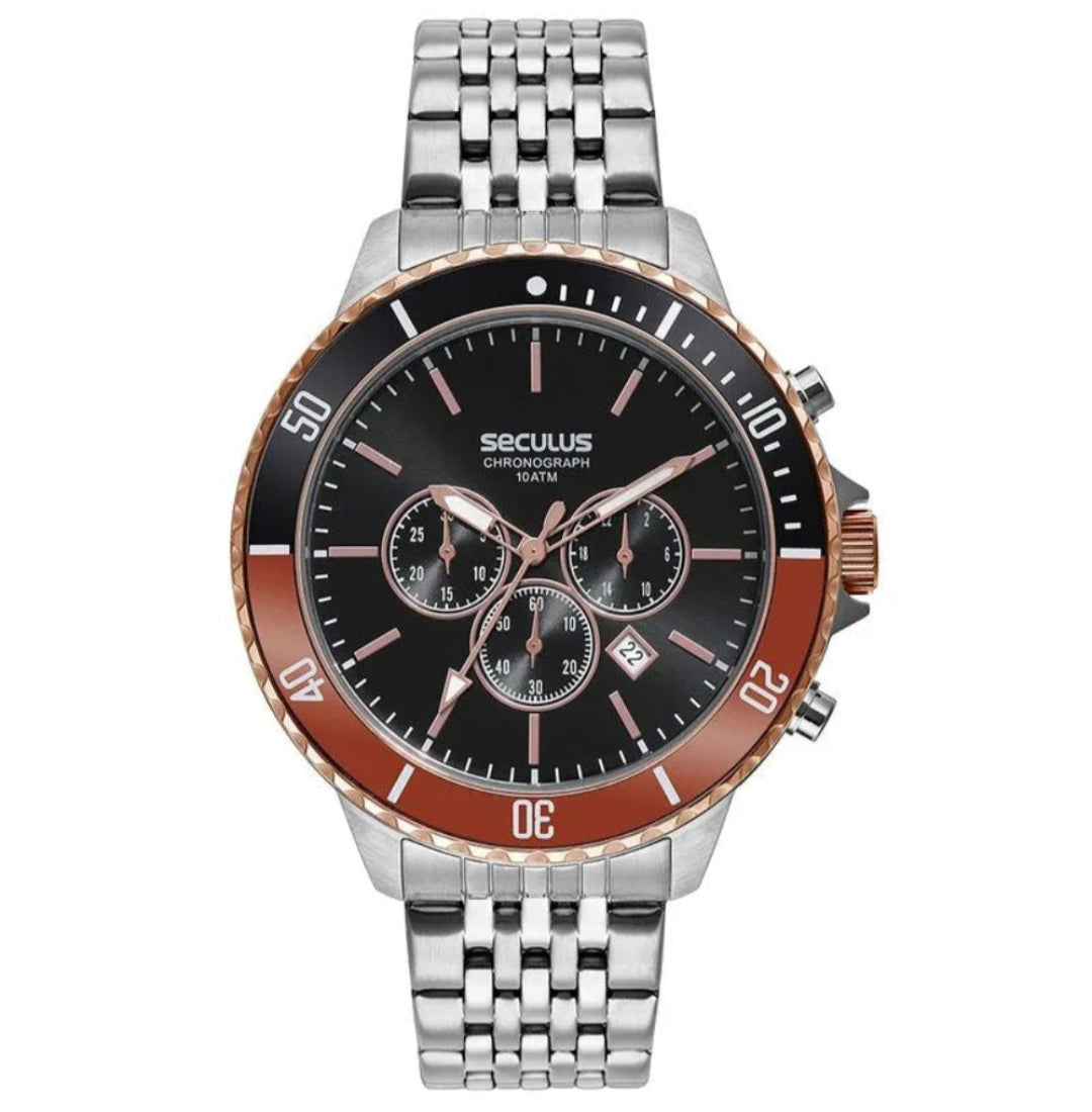 Relógio Seculus Masculino Cronógrafo Aço Bicolor - 44163G0SVNA1