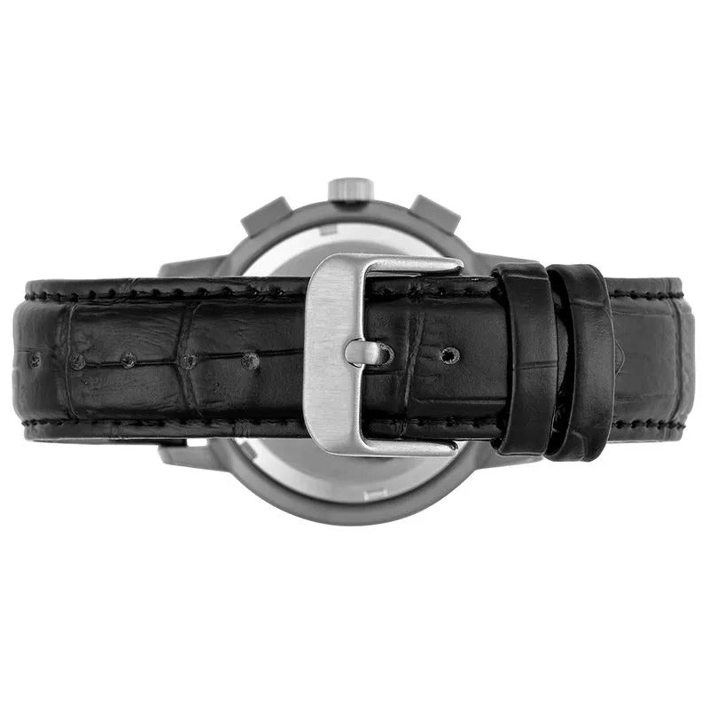 Relógio Seculus Masculino Cronógrafo Vidro Abaulado Couro Prata - Referência: 44258G0SVNC1