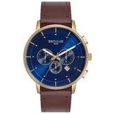 Relógio Masculino Dourado Mostrador Azul Cronógrafo Referência: 44282GPSVDC2