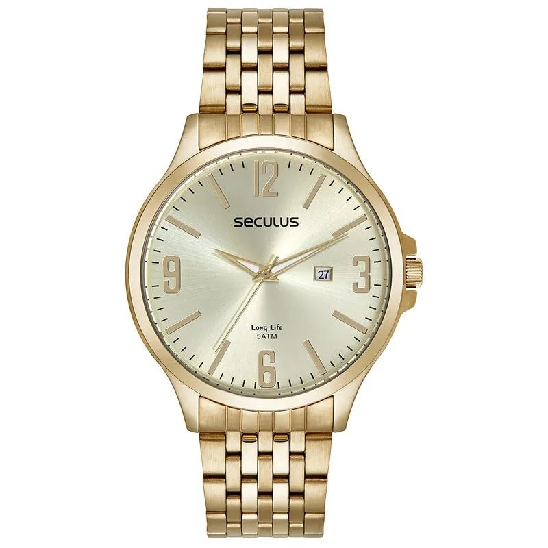 Relógio Seculus Ocean Star Dourado Referência: 44213GPSVDA2