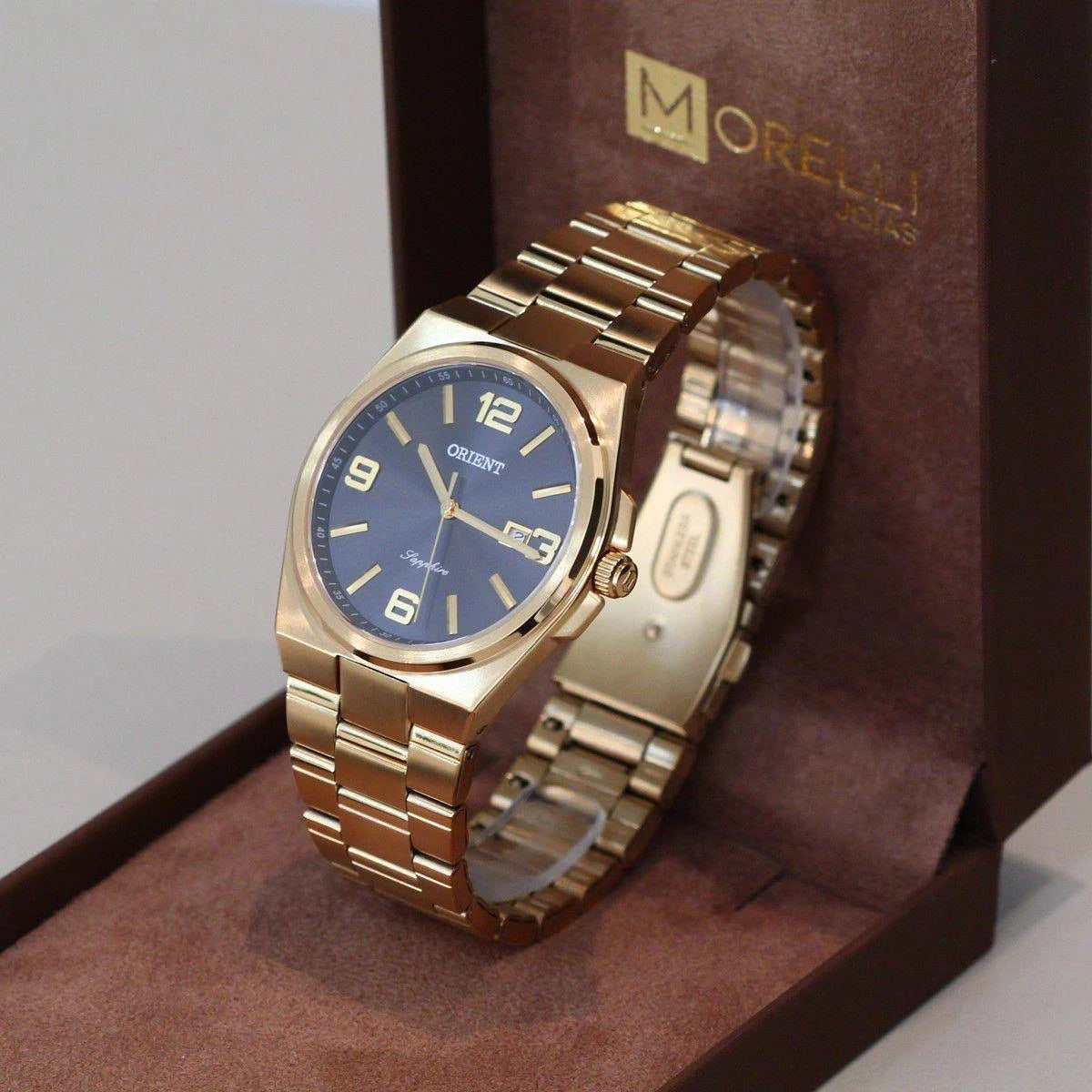 Relógio Orient Eternal Safira Masculino Dourado – MGSS1259P2KX